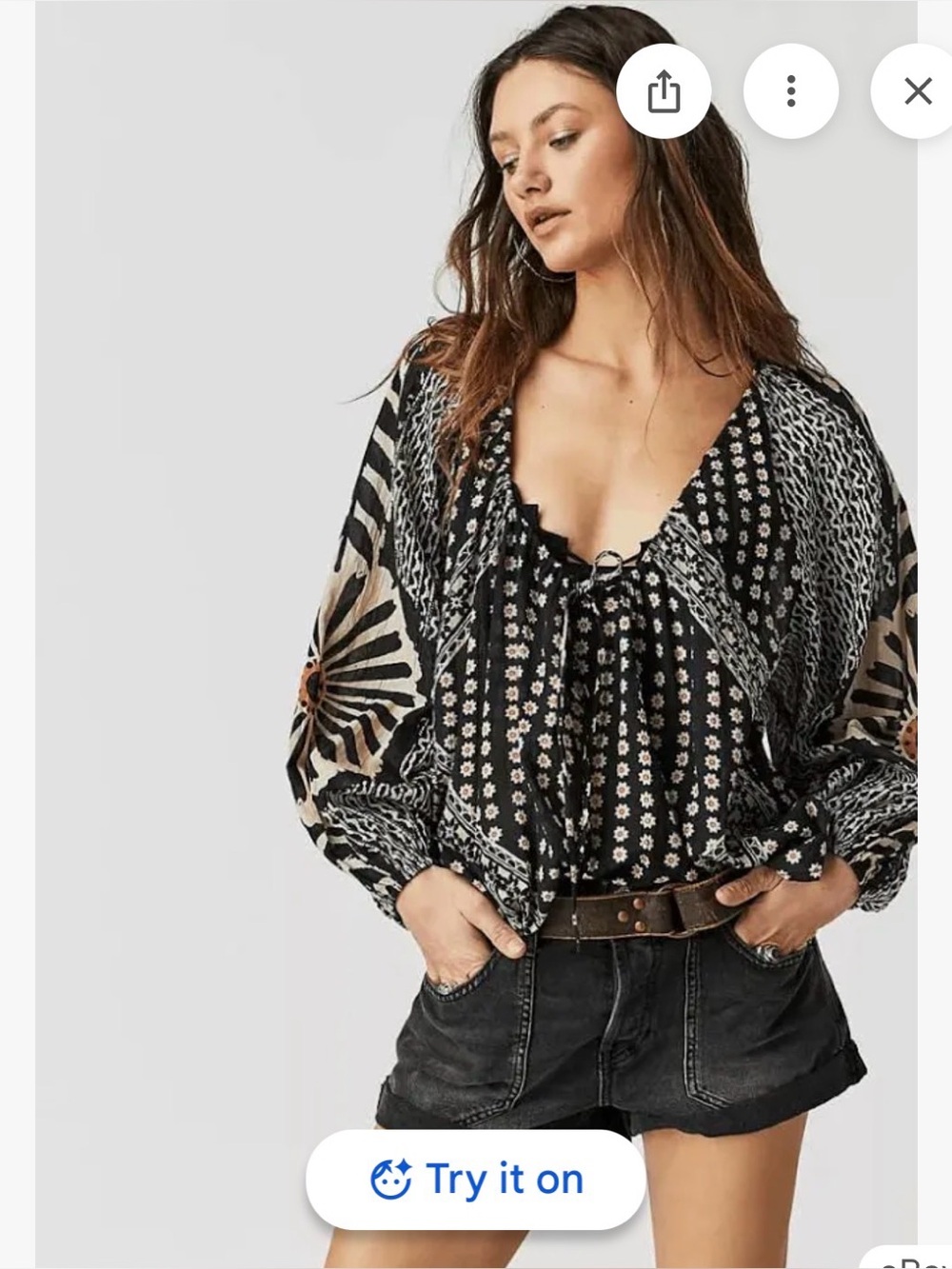 NWT FREE PEOPLE Elena printed top